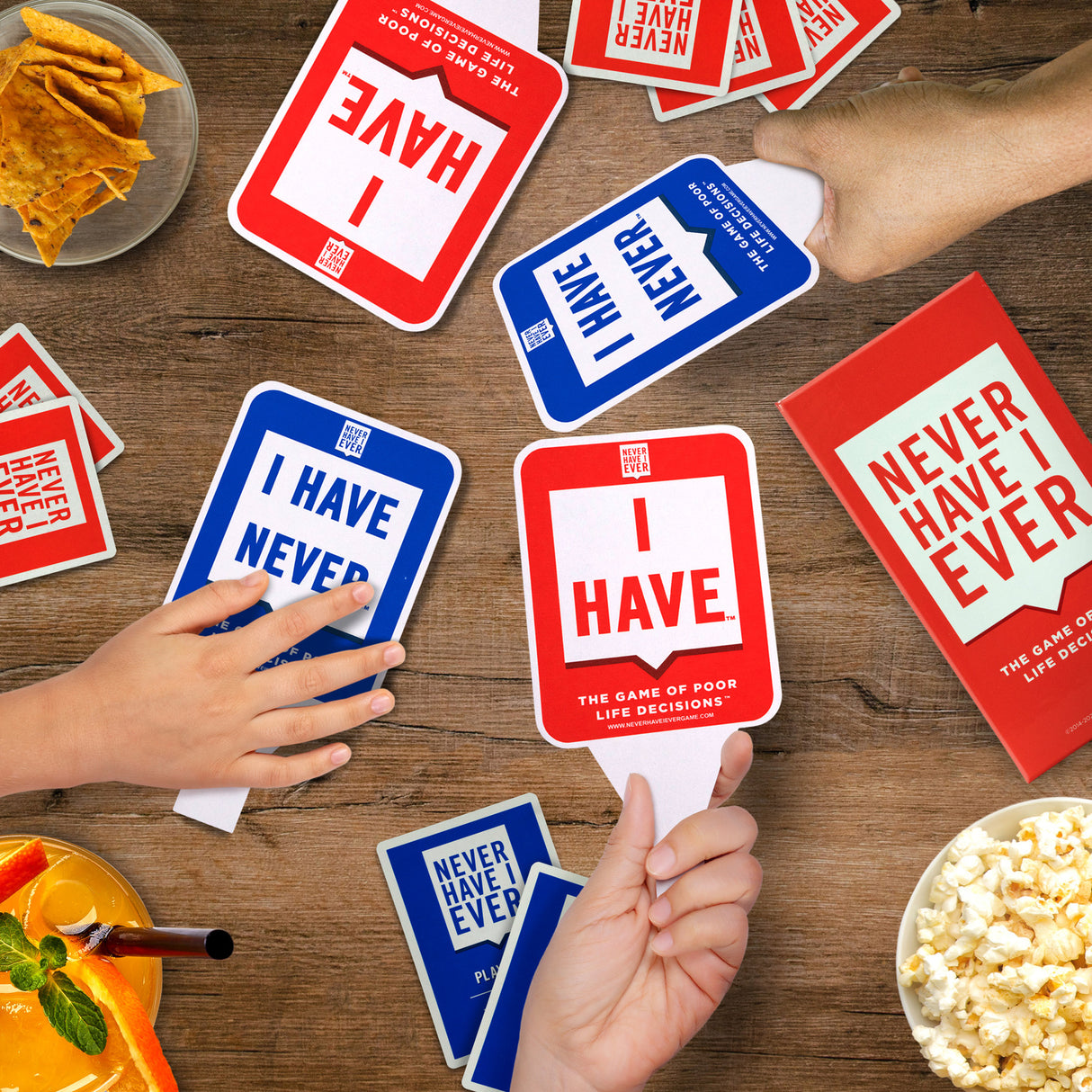 Never Have I Ever Card Game Paddles, Maximize the Fun of Playing Cards, 10 Physical "I Have" and "I Have Never" Paddles, Portable Adult Games for Game Nights, Vacations, Family Gatherings, Ages 17+