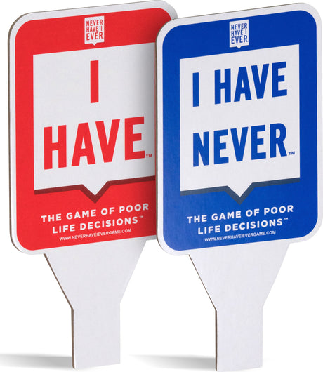 Never Have I Ever Card Game Paddles, Maximize the Fun of Playing Cards, 10 Physical "I Have" and "I Have Never" Paddles, Portable Adult Games for Game Nights, Vacations, Family Gatherings, Ages 17+