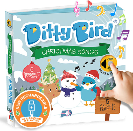 Ditty Bird | Christmas Songs | Interactive  Sound Book for toddlers 1- 3 | Holiday Musical Book | Stocking stuffers gift for 1 year old