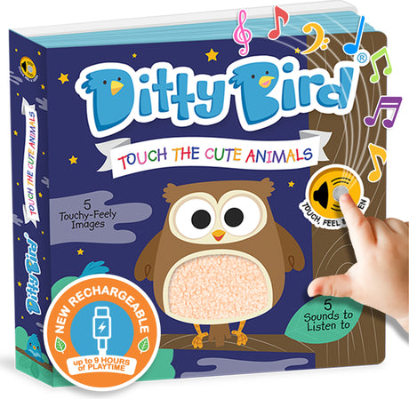 Ditty Bird | Touch the Animals | Interactive Sensory Sound book for babies 6 - 18 months | Touch and Feel books with textures| Early learning toy for infant