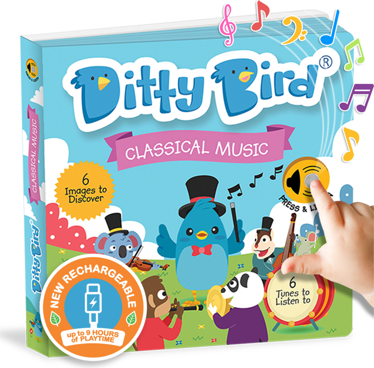 Ditty Bird | Classical Music | Interactive Sound Book for toddlers 1- 3 | Music for Baby | Musical books Mozart, Beethoven