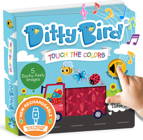 Ditty Bird | Touch the Colors | Interactive Sensory Sound book for babies 6 - 18 months | Montessori inspired | Touch and Feel books with textures