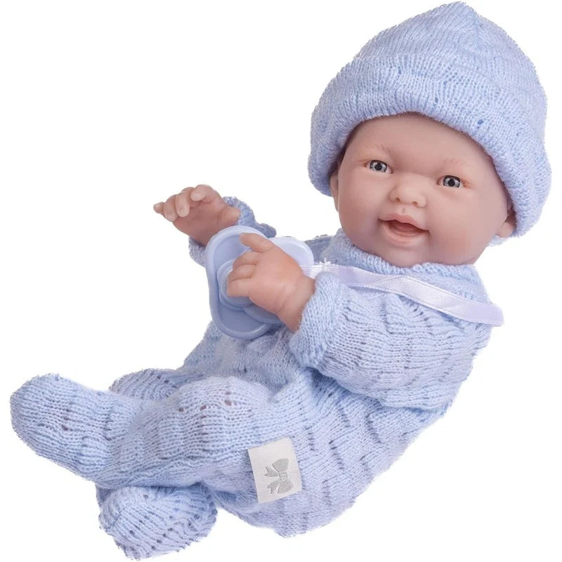 Mini La Newborn 9.5" Baby Doll in Blue Knit Onesies