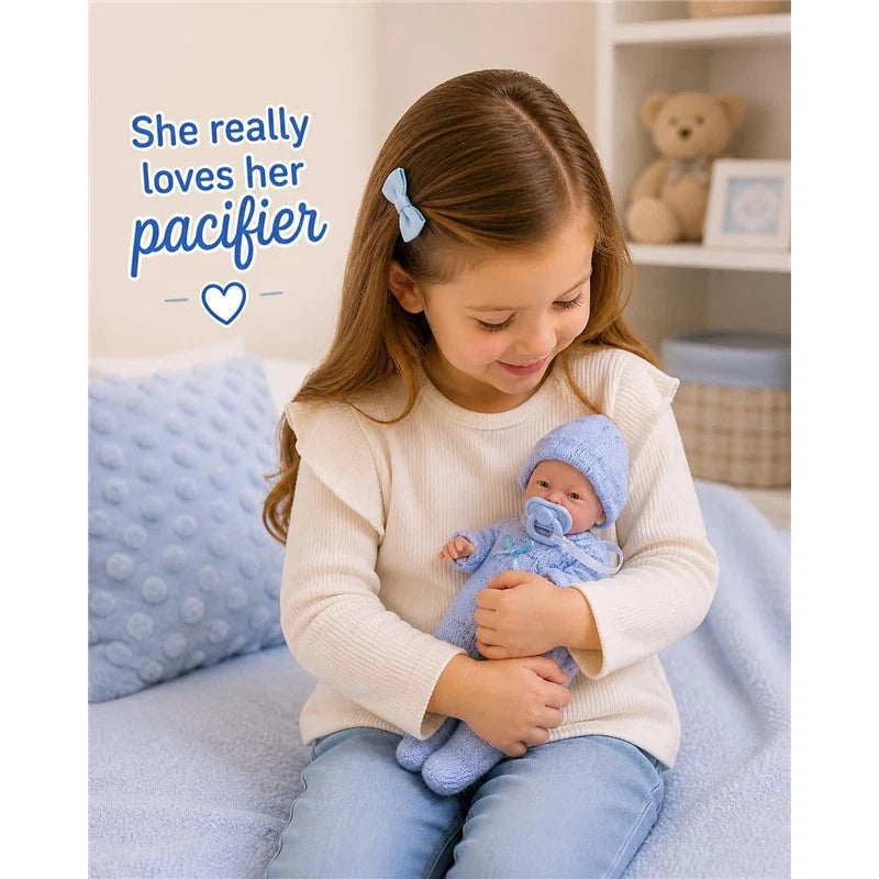 Mini La Newborn 9.5" Baby Doll in Blue Knit Onesies