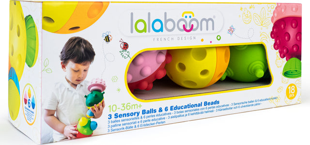 3 Sensory Balls And Beads - 18 Pcs