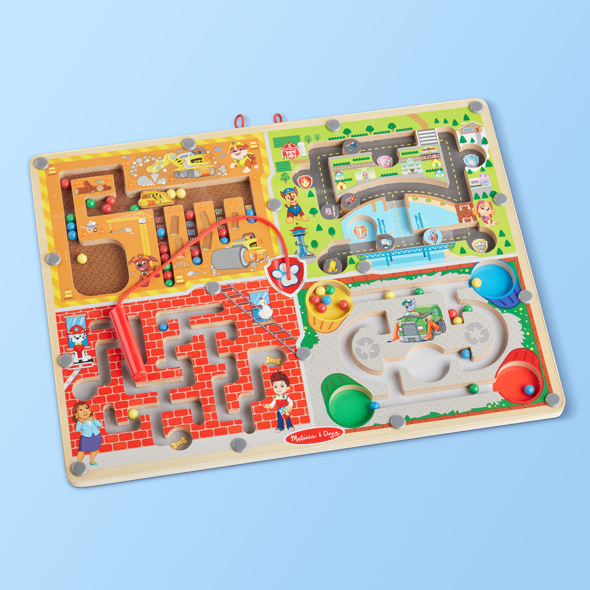 Paw Patrol 2 Wooden Magnetic Wand Maze Board