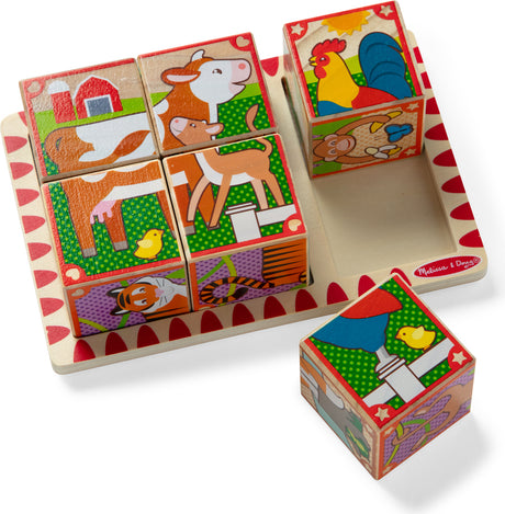 2 in 1 Wooden Cube Puzzle - Animals