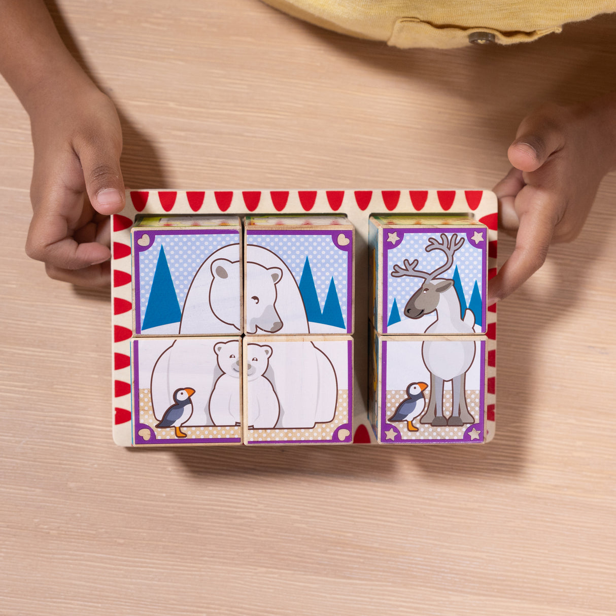 2 in 1 Wooden Cube Puzzle - Animals