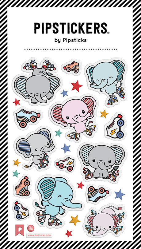 Stickers - Puffy Skating Elephants