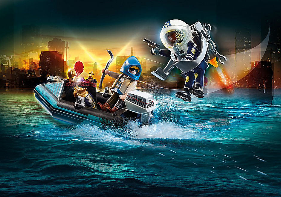 Police Jet Pack with Boat – Toy Box Michigan