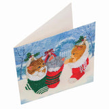 Crystal Art Card Kit Christmas Kittens