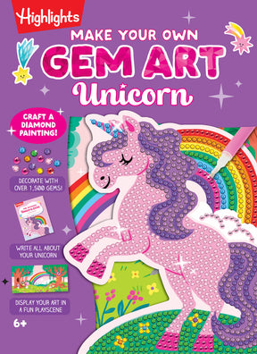 Make Your Own Gem Art Unicorn: Diamond Art Kit with Over 1,000 Gems, a Doodle Diary, Stickers and Hidden Pictures Puzzles for Kids 6-9, Make Sparkly Gem Unicorn Crafts