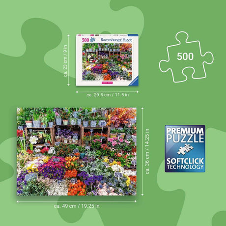 Flower Market, France 500 Pc Puzzle