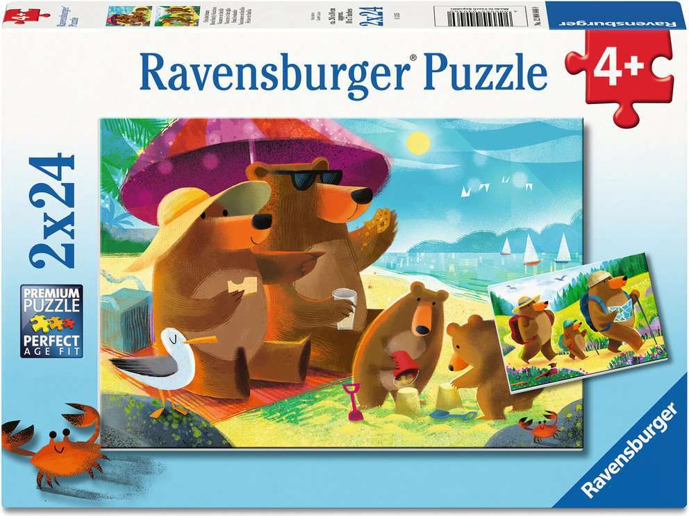 Children’s Jigsaw Puzzle Bear Family Vacations - 24 Pieces Puzzle
