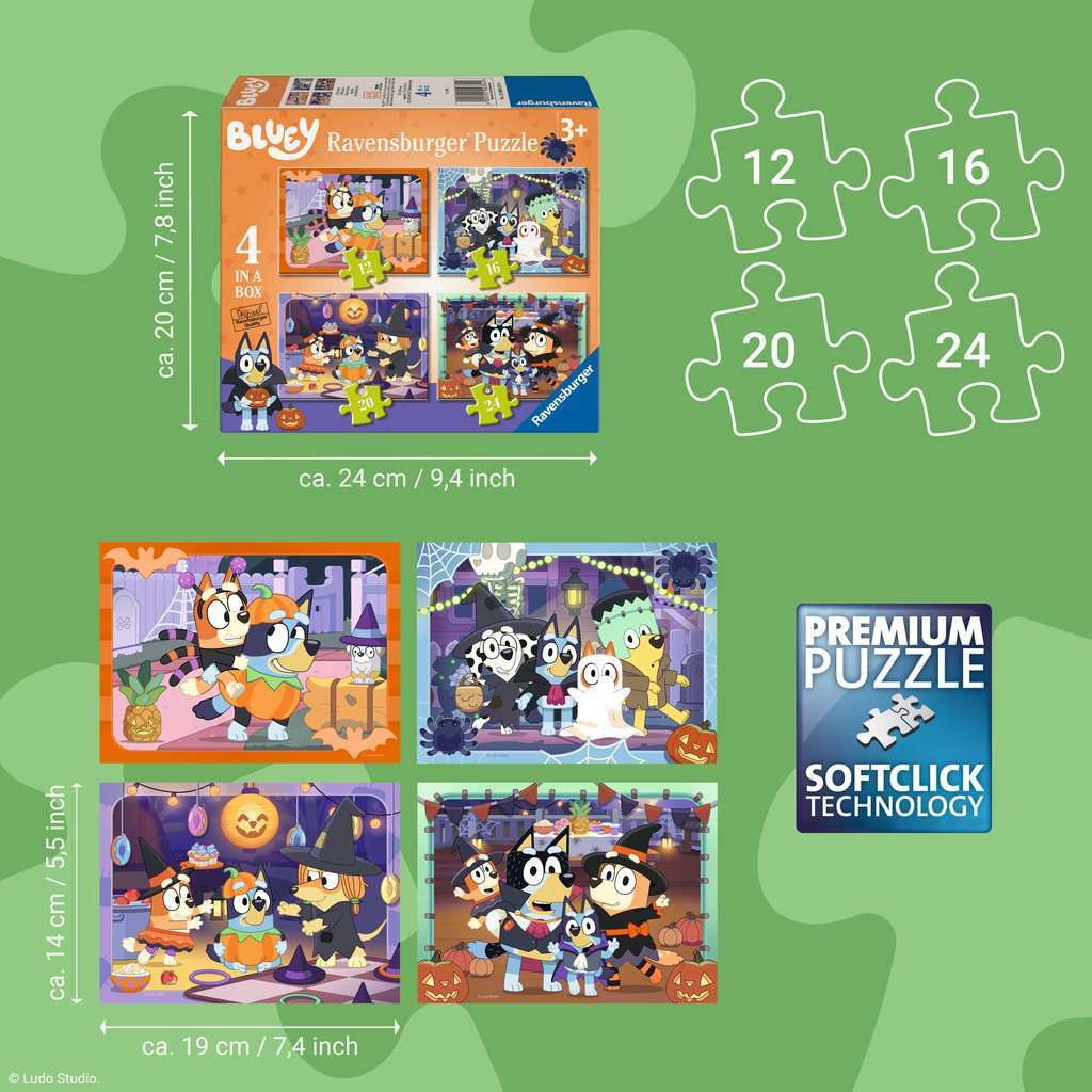 Bluey Halloween 12/16/20/24 Pc Puzzles