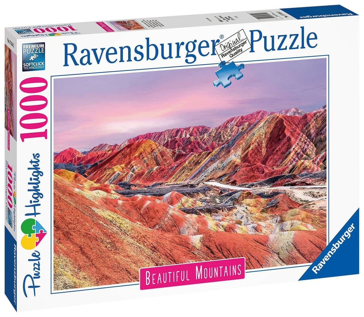 1000 pc Rainbow Mountains, China Beautiful Mountains