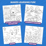 Color and Learn Letters, Phonics, Numbers, Shapes and Emotions