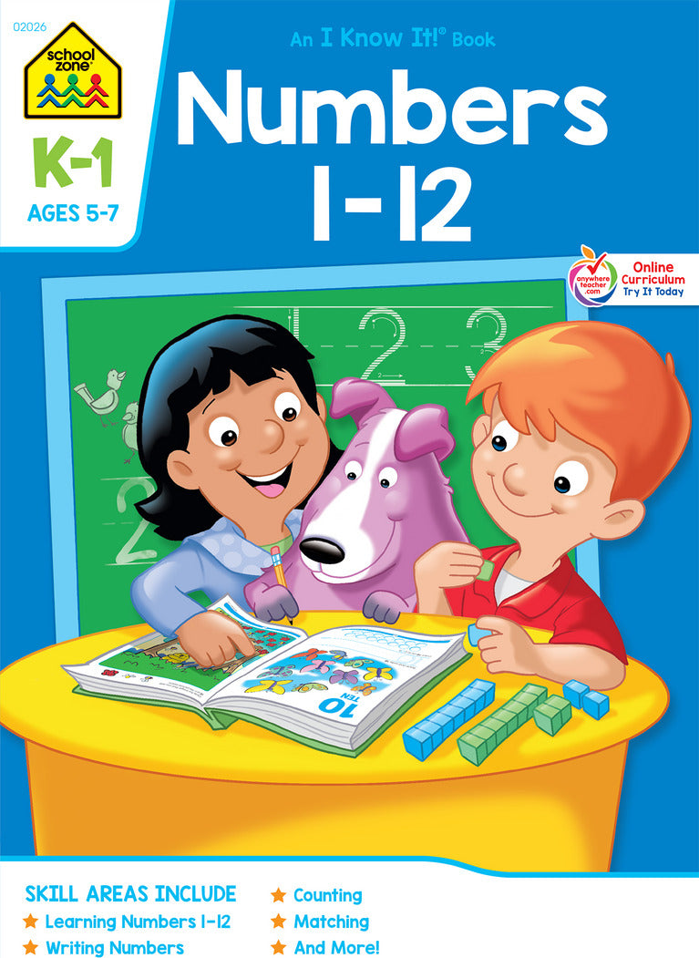 Numbers 1-12 Grades K-1 Workbook