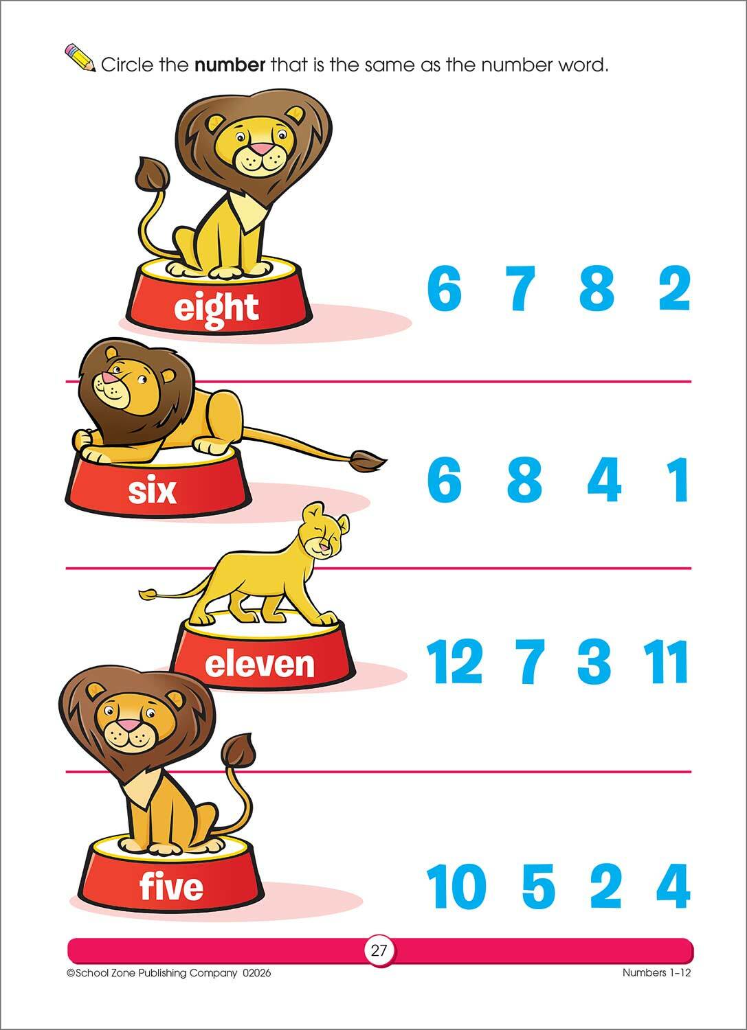 Numbers 1-12 Grades K-1 Workbook