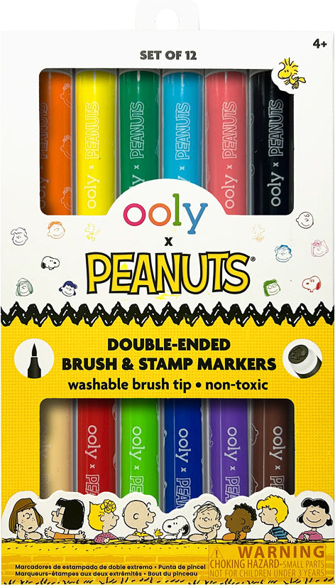 OOLY x PEANUTS Double-Ended Brush & Stamp Markers