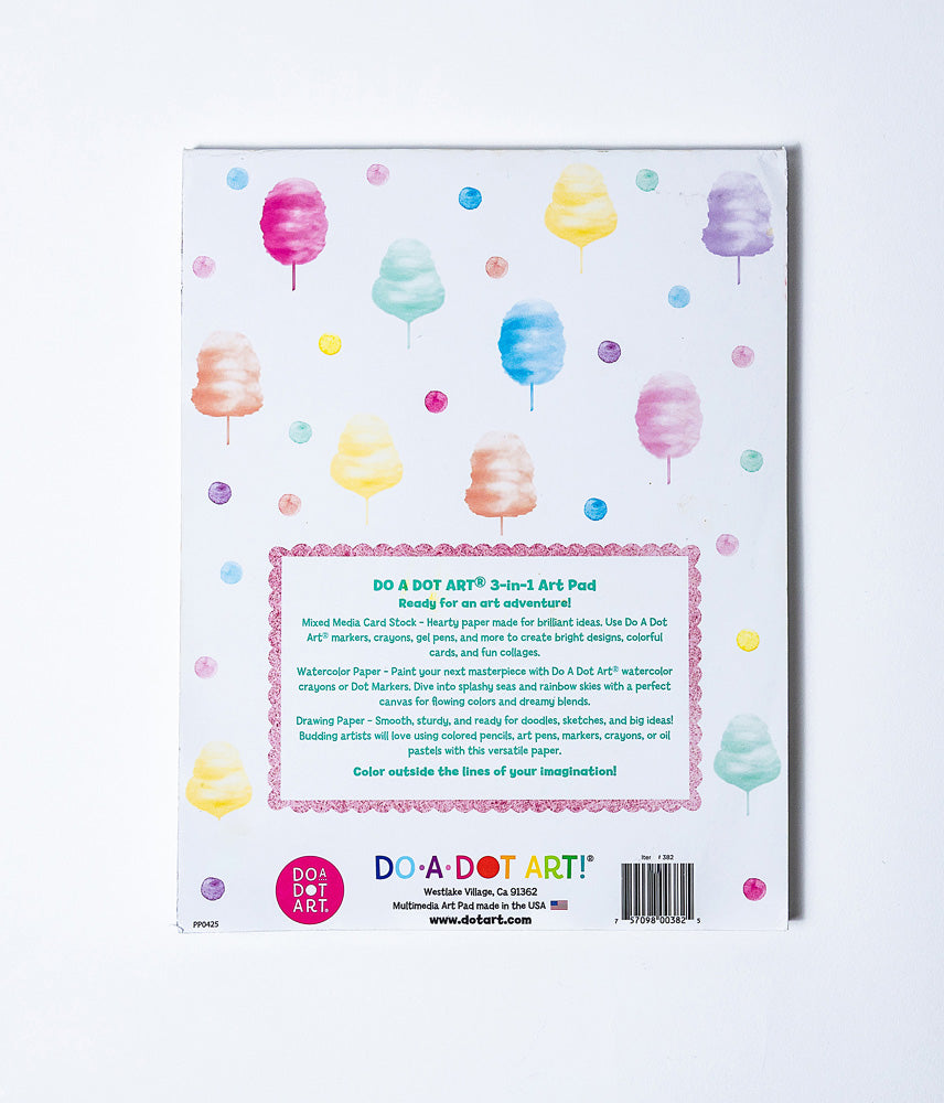 Shimmer Cotton Candy Multimedia Art Pad - 3 in 1 Premium Paper