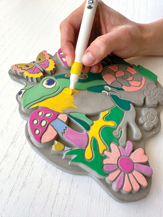 iHeartArt Marker By Numbers Garden Stone Frog & Mushroom