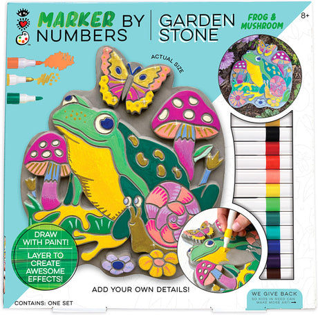 iHeartArt Marker By Numbers Garden Stone Frog & Mushroom