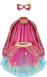 Super Duper Tutu with Cape & Mask Rainbow pastel color - size 4-6