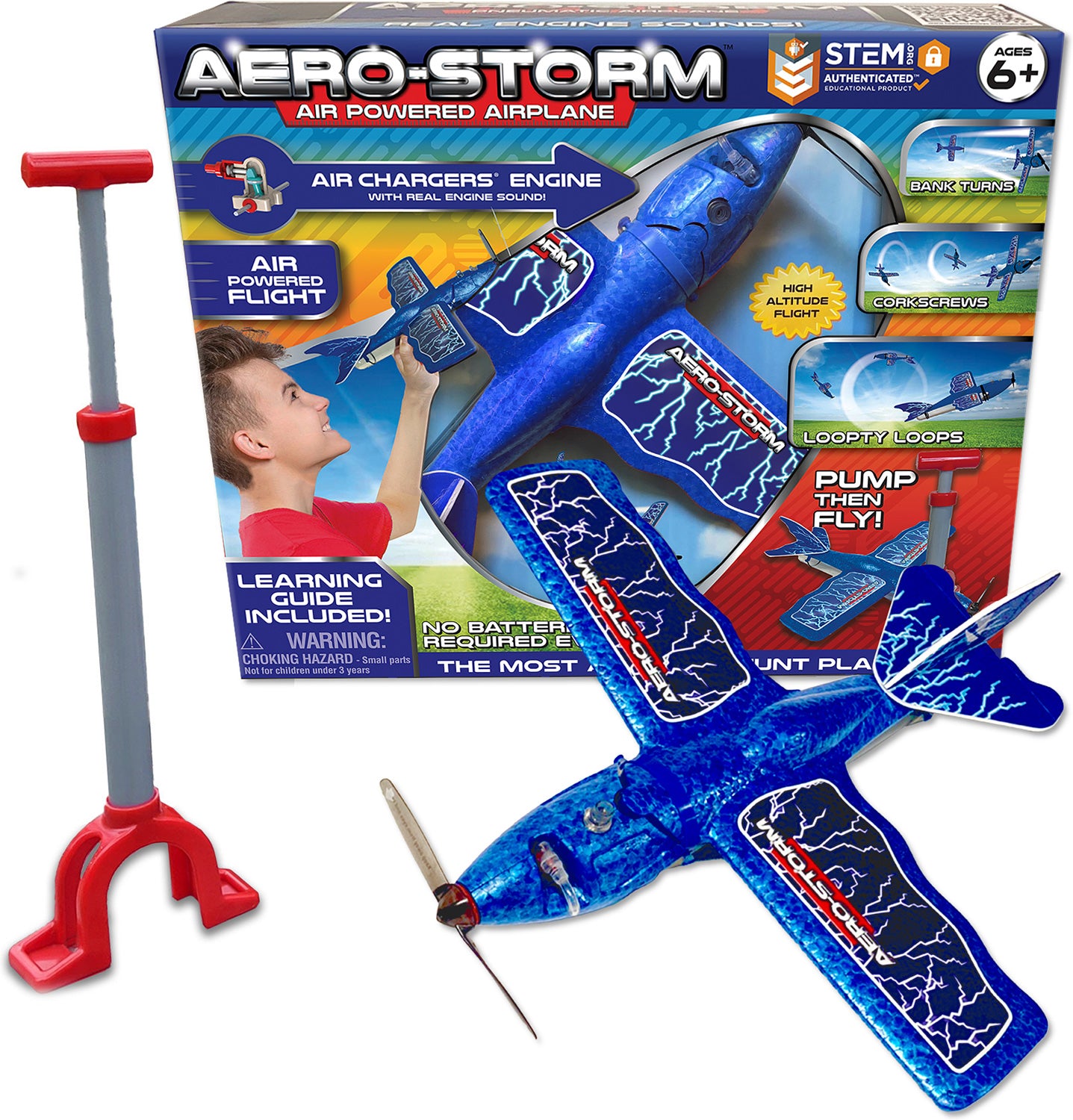 ASTRO★サナセット★BLUE FLAM明洞ポップアップ★コンセプトゾーン限定 Aero-Storm Aerobatic Stunt Plane - Blue - Toy Box Michigan