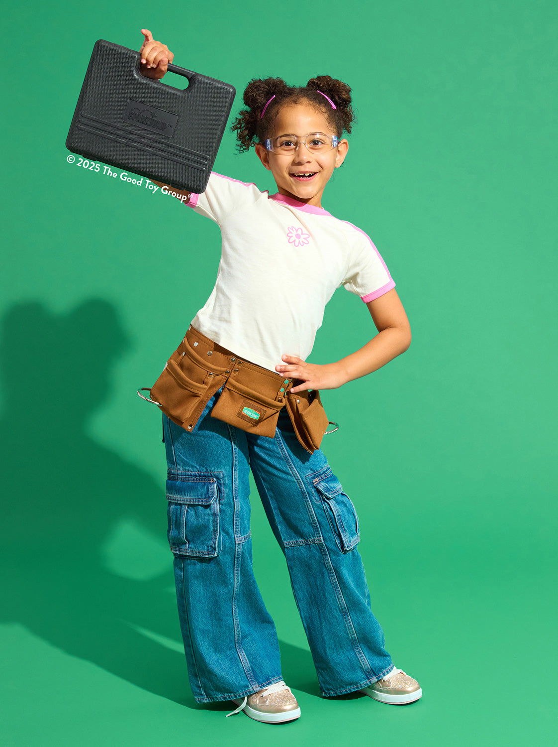 Kids Deluxe Tool Set with Leather Tool Belt & Safety Goggles