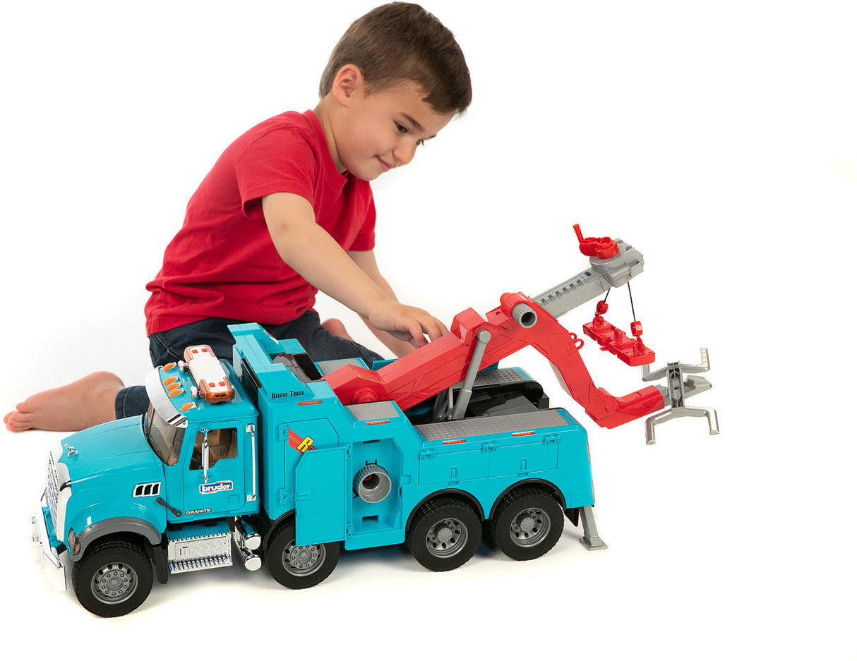 Bruder MACK Granite Recovery and Towing Truck with Light & Sound Module