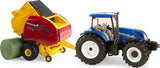 New Holland 1:32 Scale T6.180 Tractor and Roll-Belt 560 Round Baler Toy Set