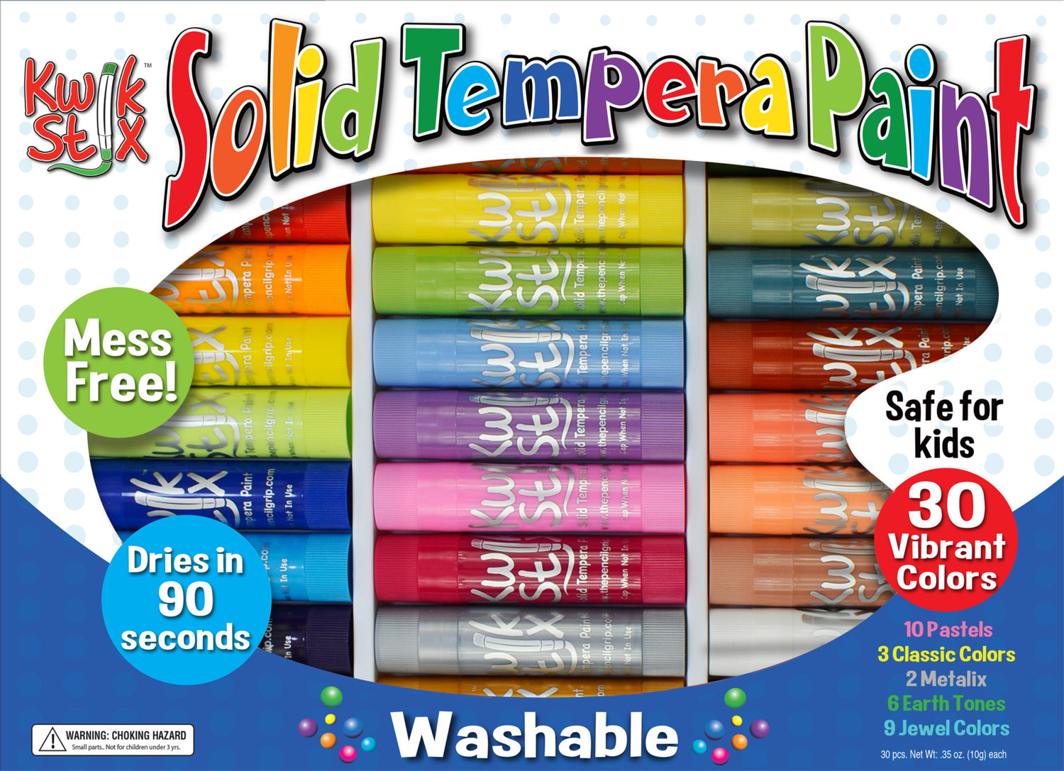 Kwik Stix Tempera Paint- Art Set 30 Colors - Toy Box Michigan