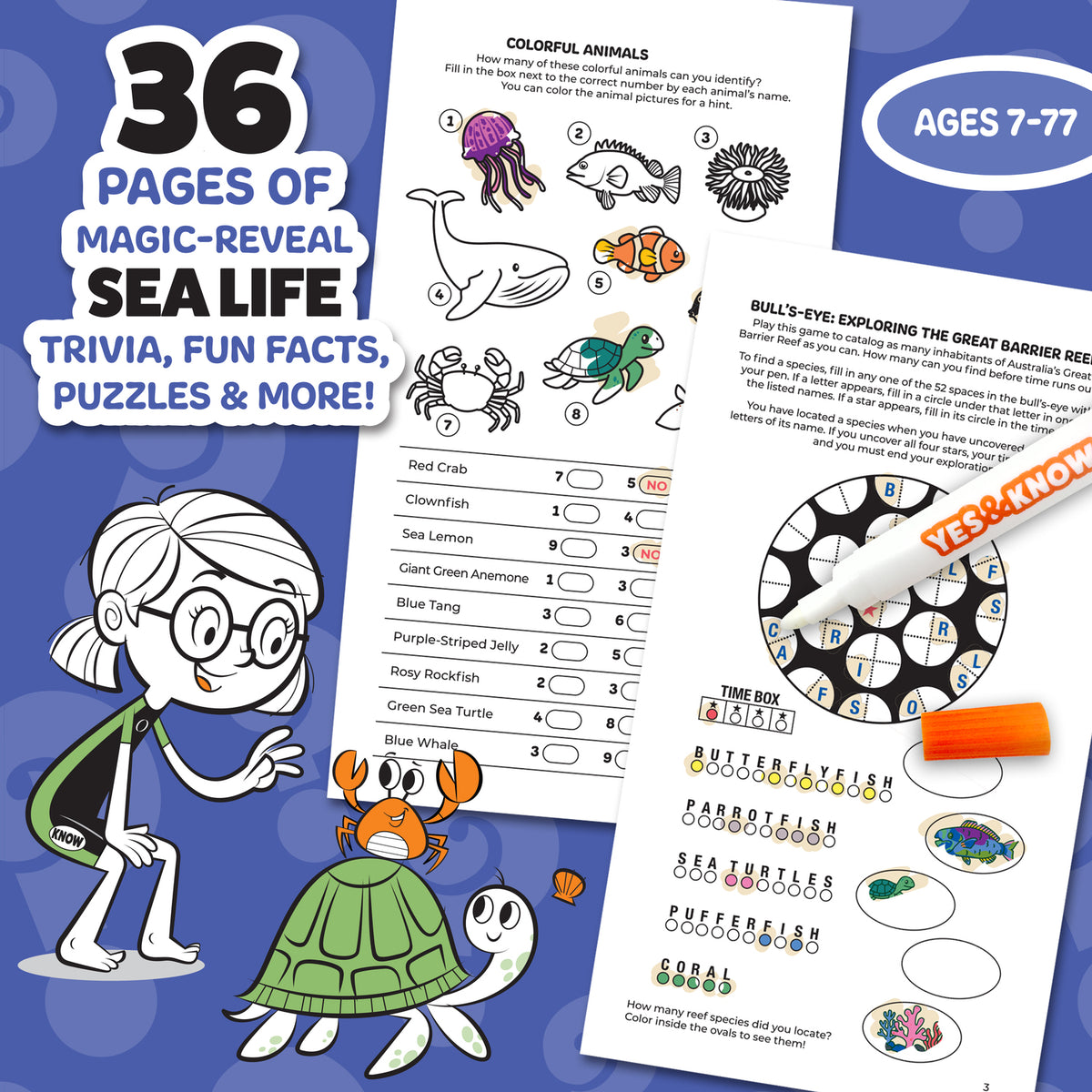 The Original Yes and Know Invisible Ink Trivia Game Books: Sea Life Adventures