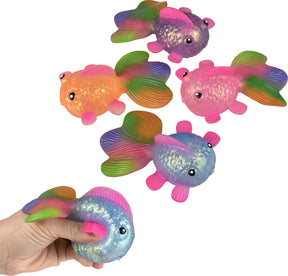 4.5" Squeezy Sugar Fidget Gold Fish 12ct