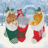 Crystal Art Card Kit Christmas Kittens