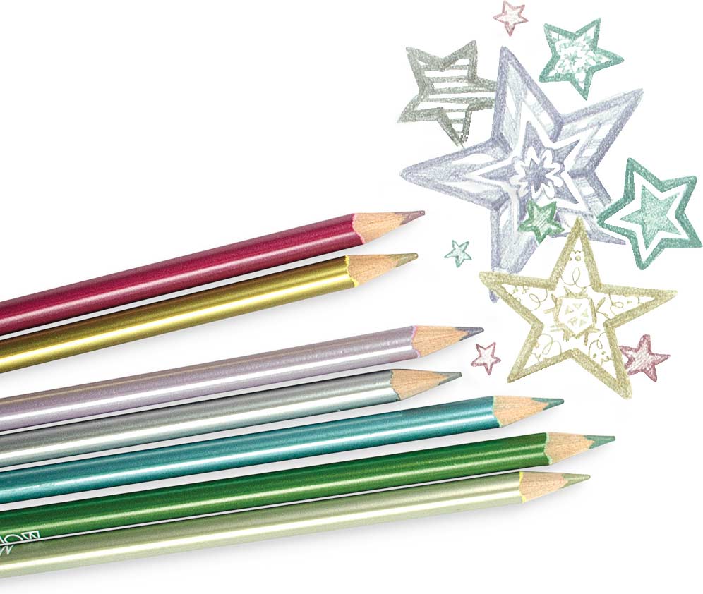 Ooly - Modern Metallics Colored Pencils - Set of 12