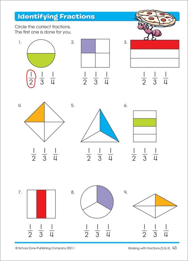 Time, Money & Fractions Grades 1-2 Workbook