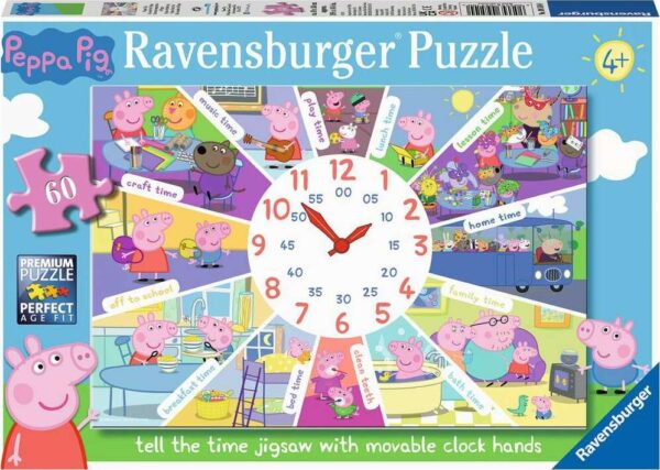 Peppa Pig Tell the Time (60 Piece Clock Puzzle)