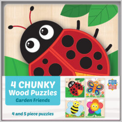 4 Chunky Wood Puzzles - Garden Friends