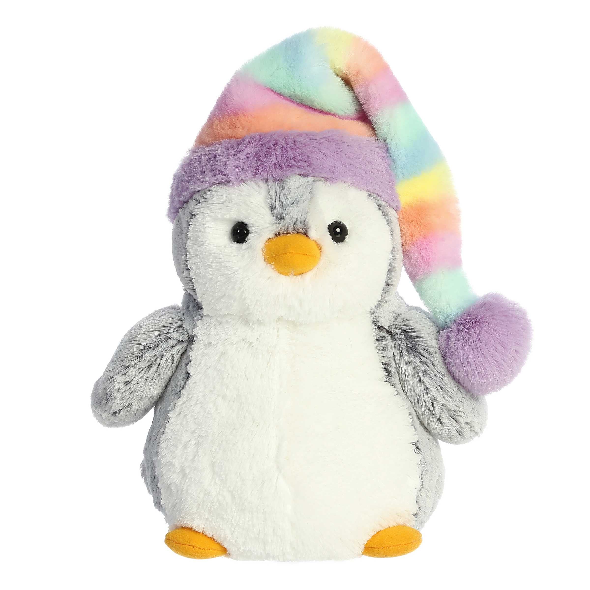 Penguin Pom Pom with Rainbow Hat